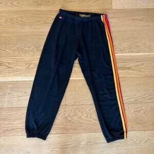 Black Joggers with Multicolor Stripes